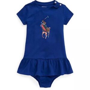 Baby Girl Big Pony Dress & Bloomer 2 Piece Set